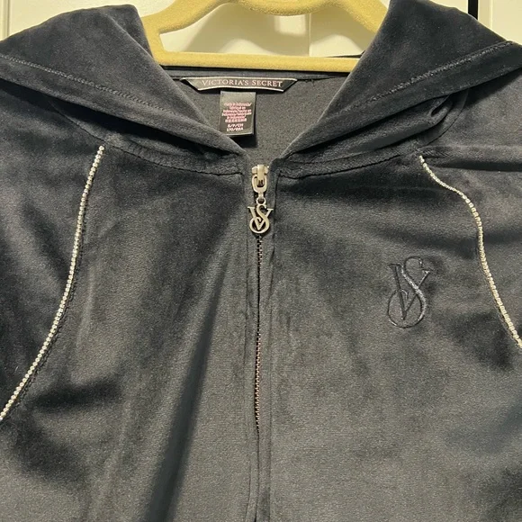 Victoria's Secret Black Hooded Bomber Jacket - Picture 3 of 3